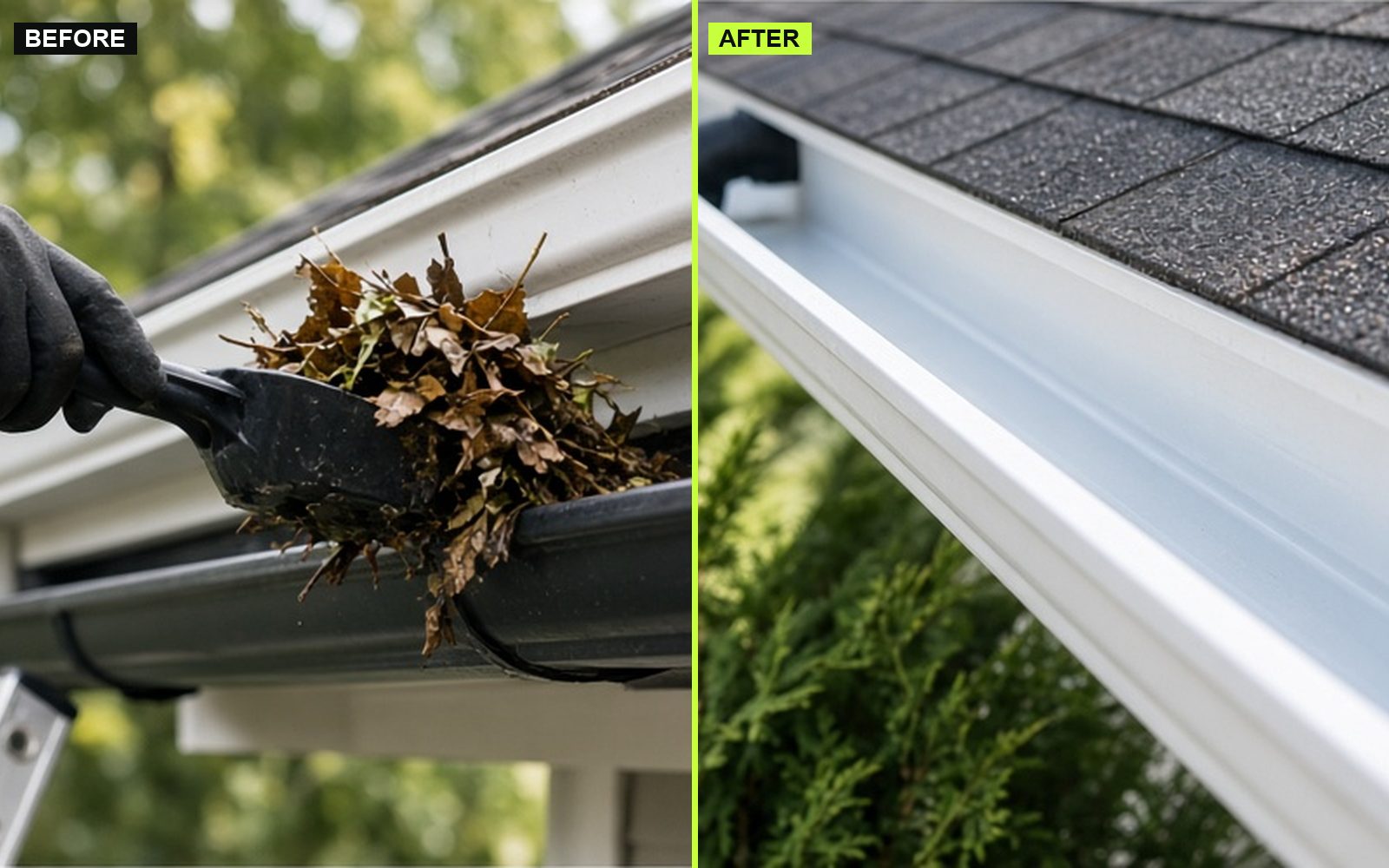 Solar panel cleaning before and after